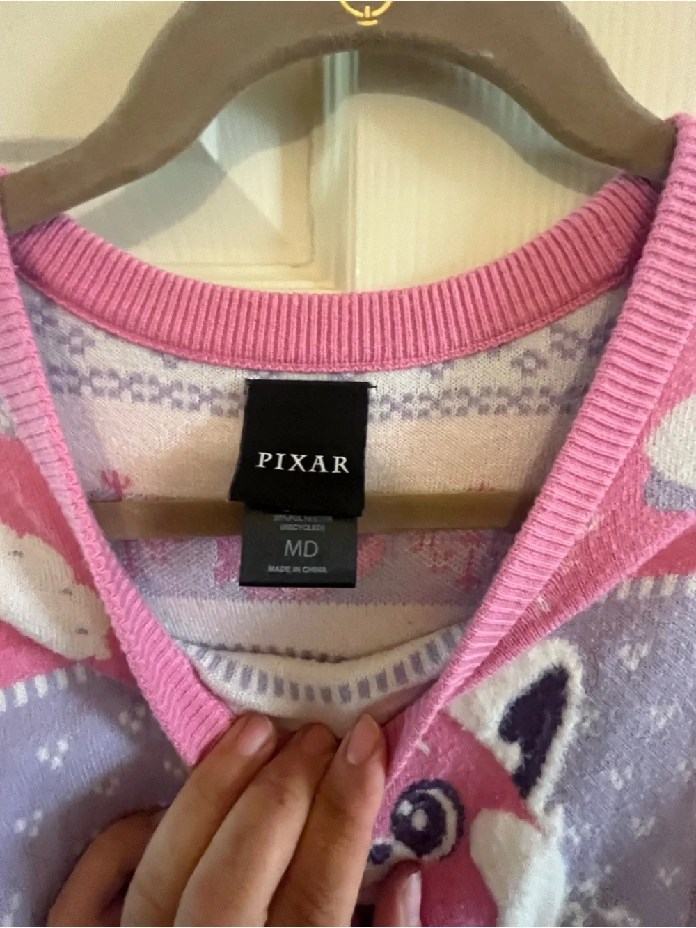 Novelty Purple & Pink Fox Knit Sweater